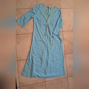 delicates Brand 100% Cotton  Dress with Yellow Embroidery